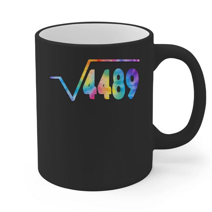 67 Meme Square Root 4489 Slang Math Teacher Tie Dye Graphic Print Coffee Mug