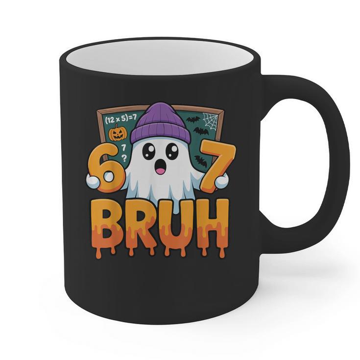 67 Teacher Ghost Six Seven Meme Math Equation Bruh Halloween Graphic Print Coffee Mug