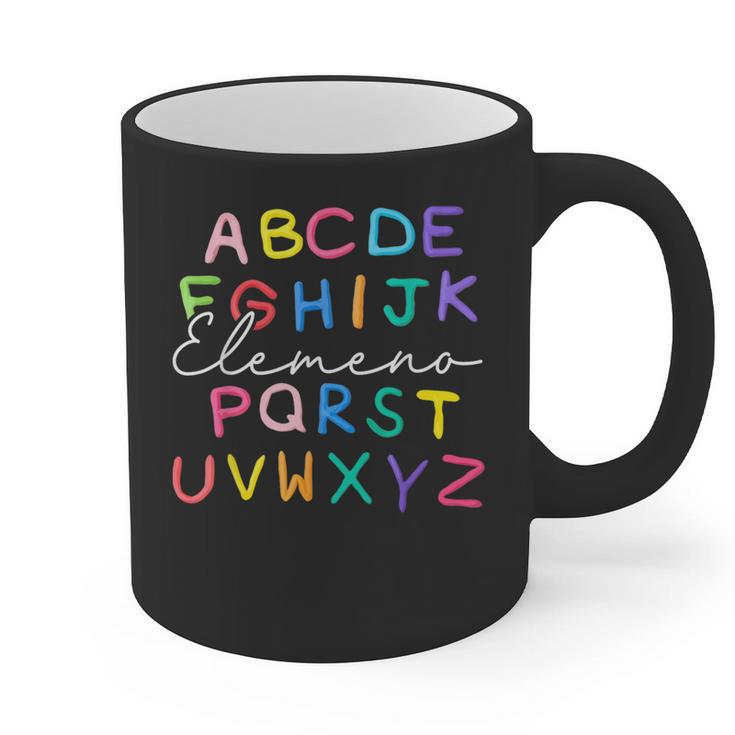 ABC Elemeno Kindergarten Teacher Boy Girl Kid Back To School Graphic Print Coffee Mug