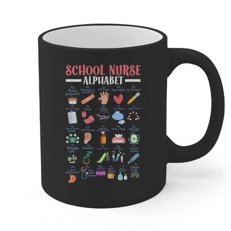 ABC School Nurse Alphabet Student Teacher Health Worker Graphic Print Coffee Mug
