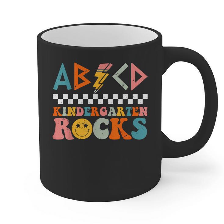 ABCD Kindergarten Rocks Back To School Teacher Kindergarten Graphic Print Coffee Mug