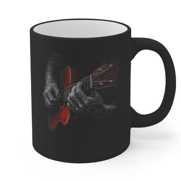 Acoustic Guitar Player Shirt Vintage Music Teacher Guitarist Graphic Print Coffee Mug