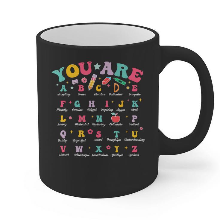 Alphabet Positive Affirmations Back To School Teacher Graphic Print Coffee Mug