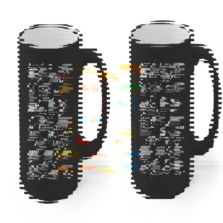 Alphabet Vehicles ABCs Learning Teachers Kids Boys Girls Graphic Print Coffee Mug