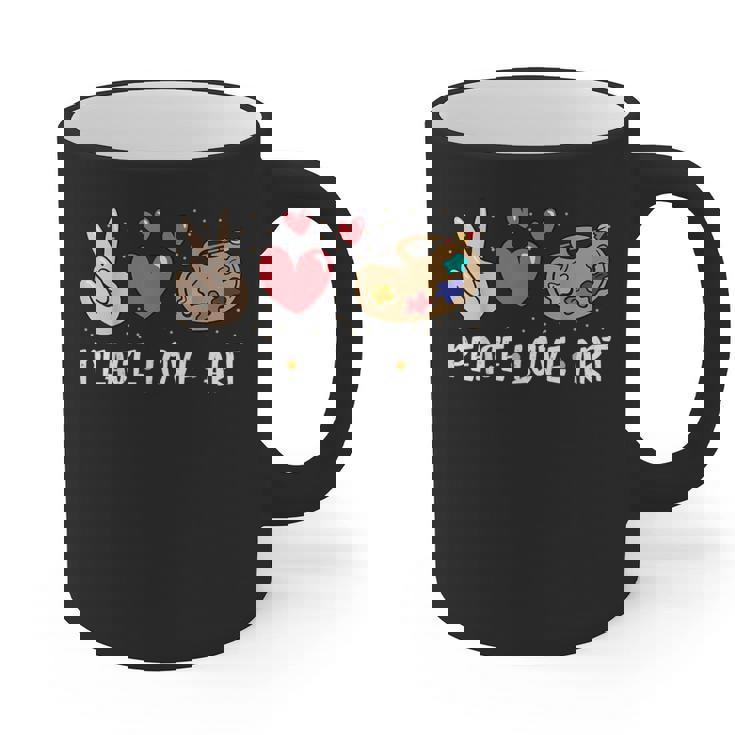 Art Teacher Peace Love Art For Artists And Painters Graphic Print Coffee Mug