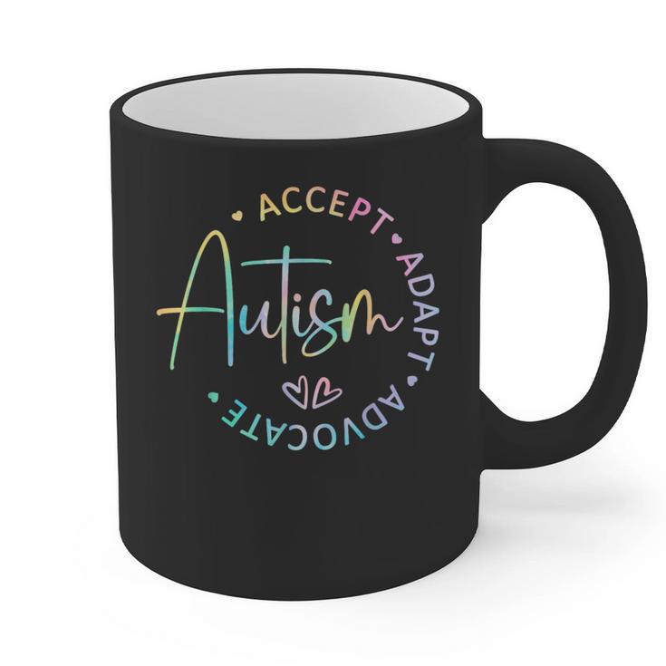 Autism Awareness Accept Adapt Advocate Autism Mom Teacher Graphic Print Coffee Mug