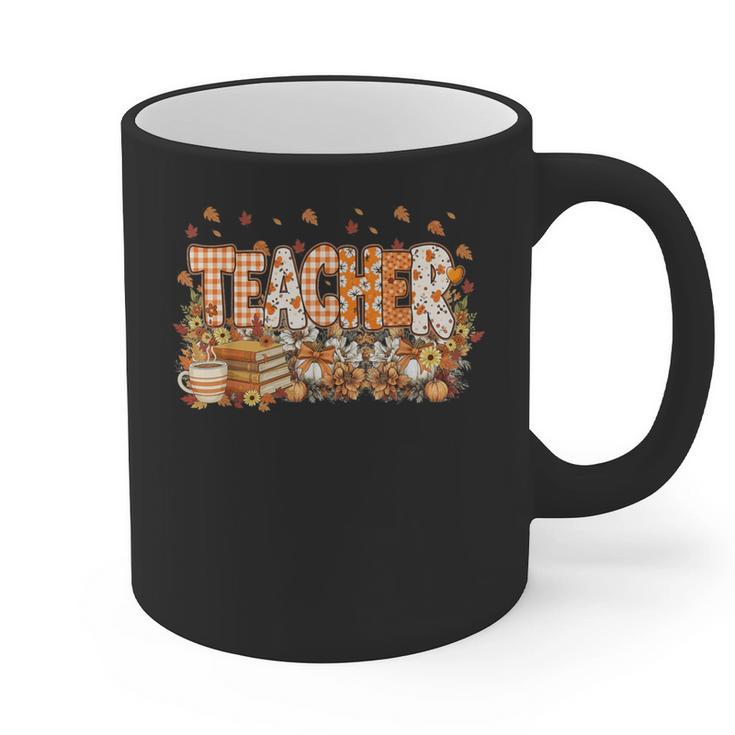 Autumn Pumpkin Thanksgiving Coffee Floral Teacher Fall Graphic Print Coffee Mug