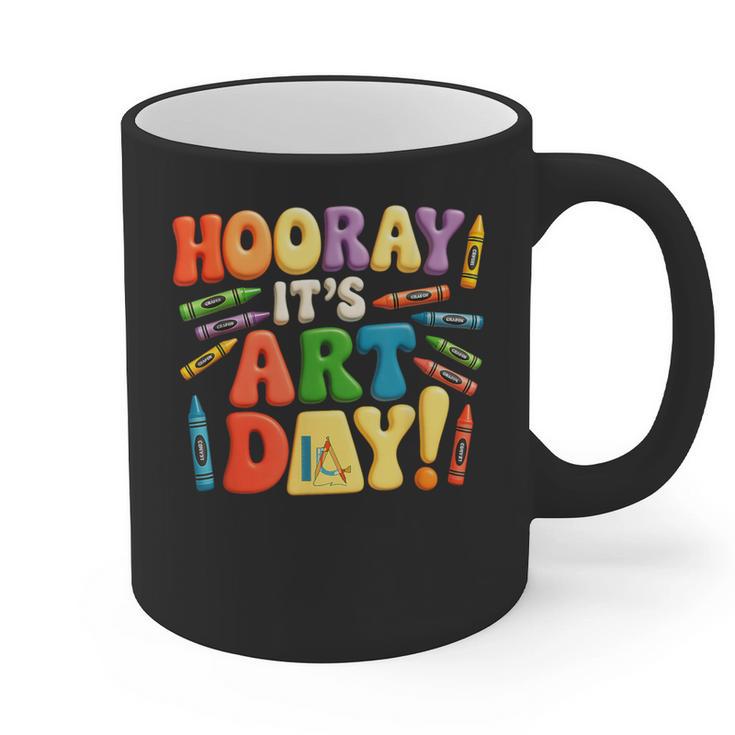 Back To School Hooray It's Art Day Art Teacher Artist Graphic Print Coffee Mug