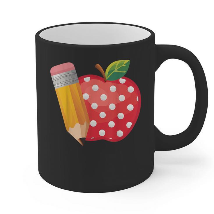 Back To School Pencil And Apple Teacher Student Graphic Print Coffee Mug
