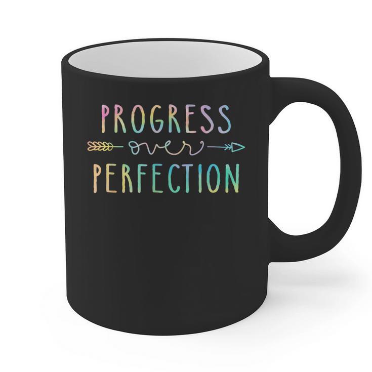 Back To School Progress Over Perfection Motivational Teacher Graphic Print Coffee Mug