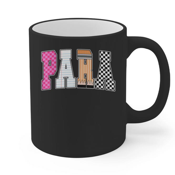 Back To School Teacher Para Preppy Checkered Para Life Graphic Print Coffee Mug