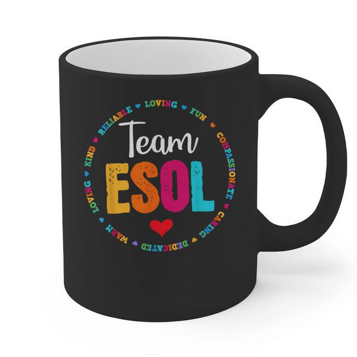Back To School Teachers Crew Students Team ESOL Teacher Graphic Print Coffee Mug