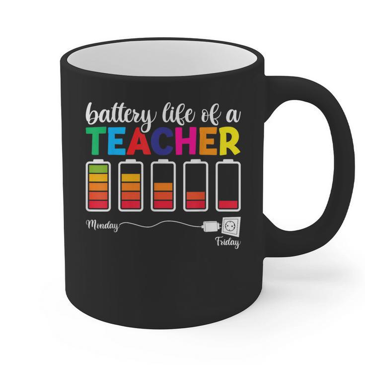 Battery Life Of a Teacher Shirt Thanksgiving Teacher Graphic Print Coffee Mug