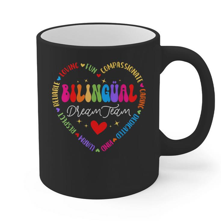Bilingues Dream Team Dual Language Bilingual Crew Teacher Graphic Print Coffee Mug