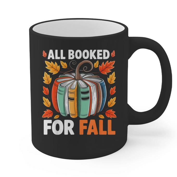 All Booked For Fall Book Pumpkin Autumn Thanksgiving Teacher Graphic Print Coffee Mug