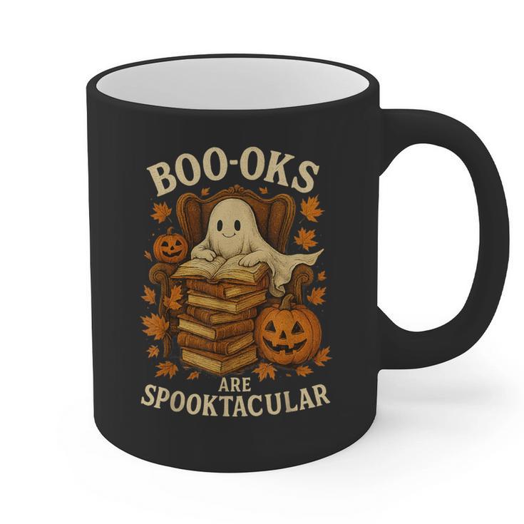 Books Are Spooktacular Ghost Book Reading Halloween Teachers Graphic Print Coffee Mug