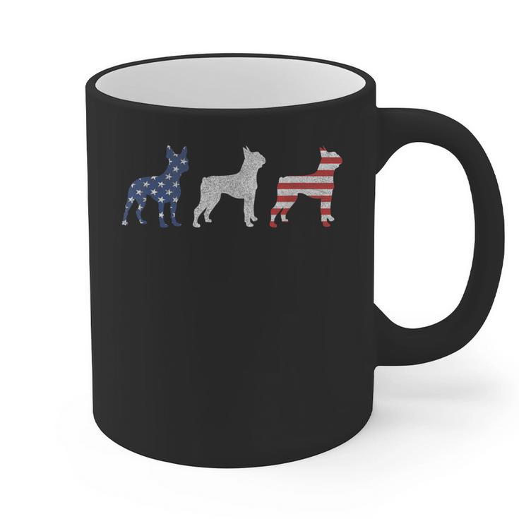 Boston Terrier 4th Of July Dog Patriotic USA Flag Man Woman Graphic Print Coffee Mug