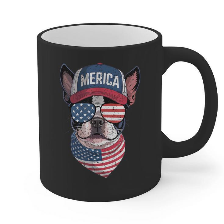Boston Terrier 4th Of July US Merica Bostie Dog Patriotic For Men Women Kids Graphic Print Coffee Mug
