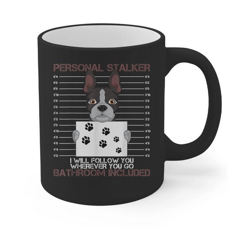 Boston Terrier American Gentleman Personal Stalker Dog Lover Graphic Print Coffee Mug, American Boston Terrier Gifts, trending gift