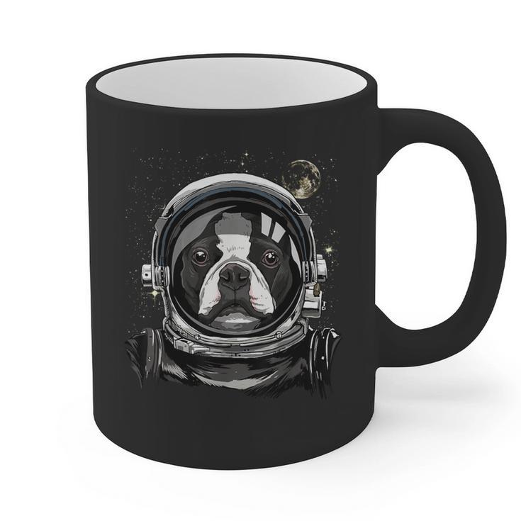 Boston Terrier Astronaut Shirt Spaceman Dog Space Lover Graphic Print Coffee Mug