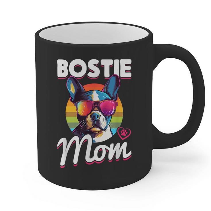 Boston Terrier Bostie Dog Breed Pet Bostie Mom Graphic Print Coffee Mug, Couple Gifts, Mom Gifts, Boston Terrier Mom Gifts, trending gift