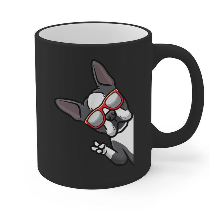 Boston Terrier Dog From Side Boston Bull Graphic Print Coffee Mug