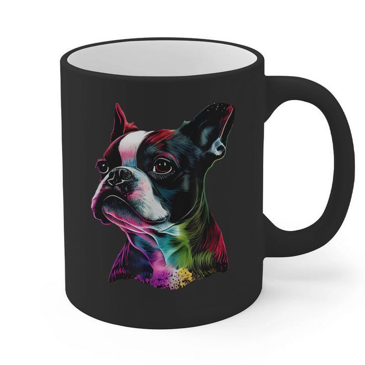 Boston Terrier Lovers Colorful Pop Art Boston Terrier Graphic Print Coffee Mug, trending gift