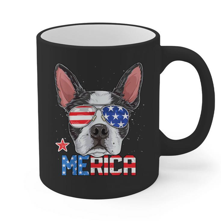 Boston Terrier Merica 4th Of July T Shirt Men Boys Dog Puppy Graphic Print Coffee Mug, Boston Terrier 4th Of July Gifts, trending gift