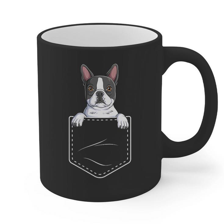 Boston Terrier In The Pocket Cute Boston Terrier Dog Lovers For Men Women Girls Kids Graphic Print Coffee Mug, trending gift