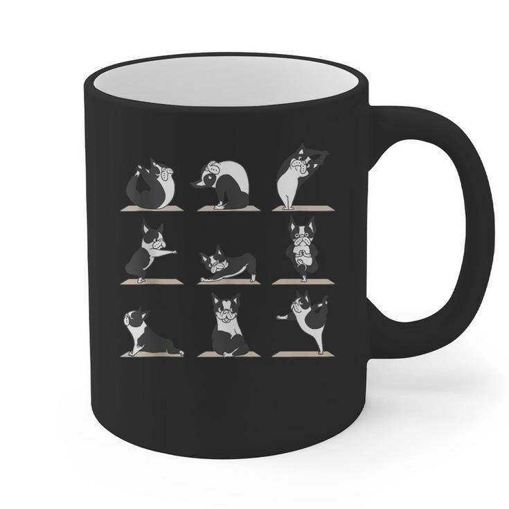 Boston Terriers Yoga Graphic Print Coffee Mug