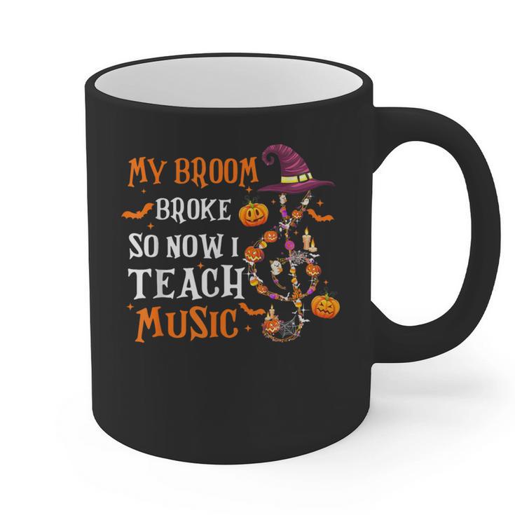 My Broom Broke So Now I Teach Music Teacher Halloween Graphic Print Coffee Mug