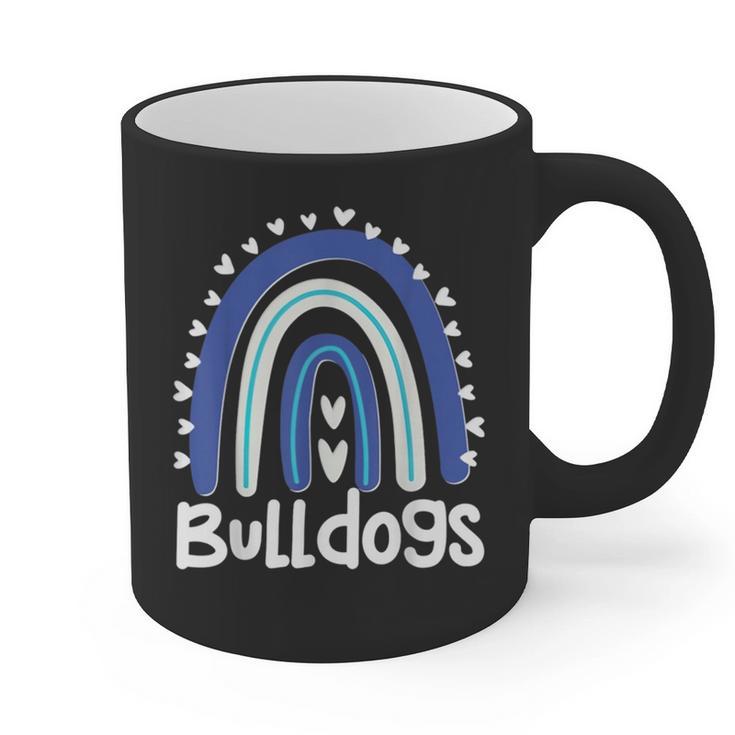 Bulldogs School Mascot Rainbow Teacher Lover Graphic Print Coffee Mug