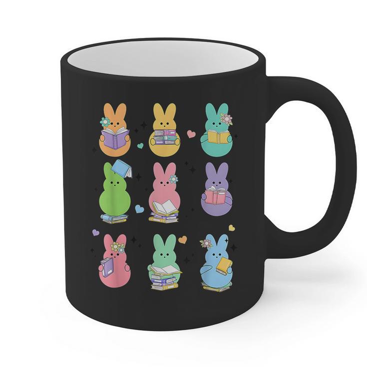 Bunny Reading Books Easter Day Librarian Teacher Book Graphic Print Coffee Mug