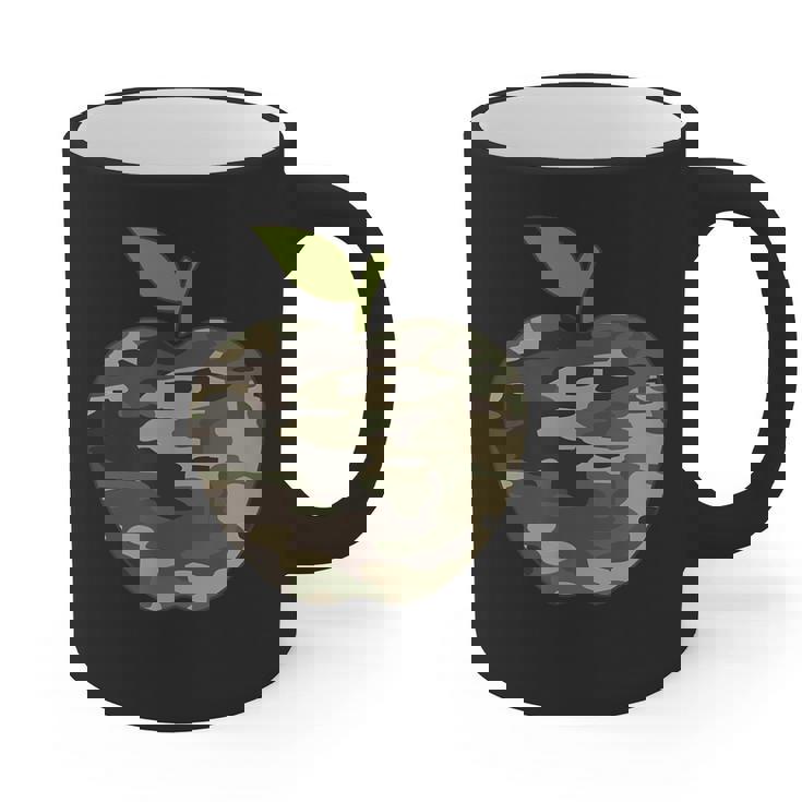 Camo Apple Camouflage Clothing School Student Camo Teacher Men Women Kids Graphic Print Coffee Mug