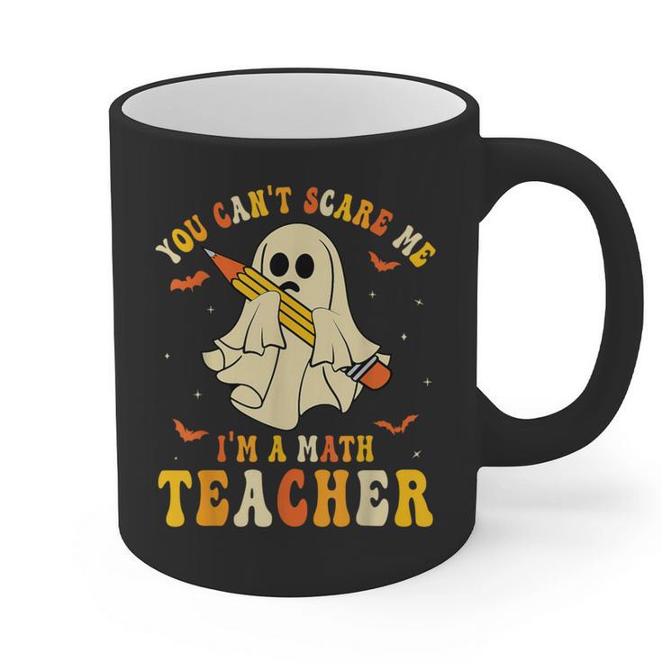 You Can't Scare Me I'm A Math Teacher Halloween Ghost Groovy Graphic Print Coffee Mug