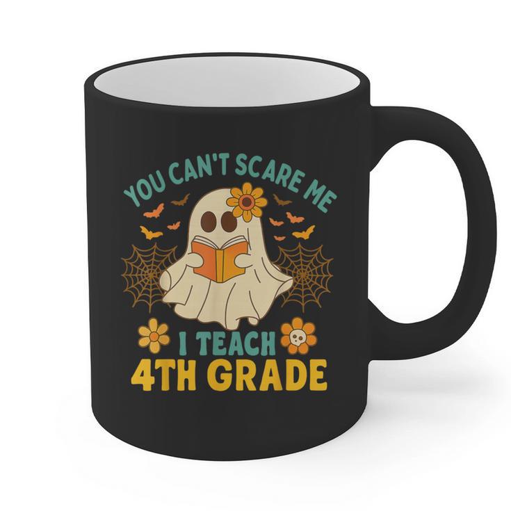 You Can't Scare Me I Teach 4th Grade Halloween Teacher Ghost Graphic Print Coffee Mug