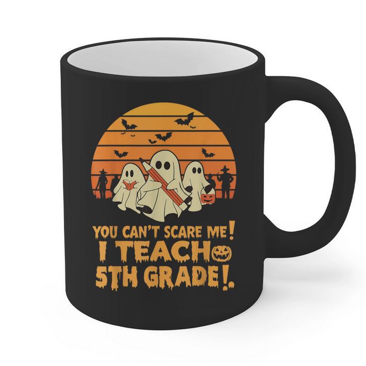 You Can't Scare Me I Teach 5th Grade Teacher Halloween Men Women Kids Graphic Print Coffee Mug