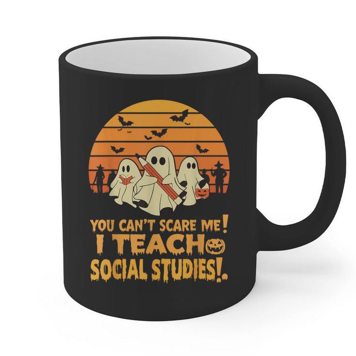 You Can't Scare Me I Teach Social Studies Teacher Halloween Graphic Print Coffee Mug