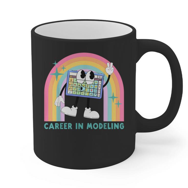 Career In Modeling AAC Teacher SLP SPED Communication Autism Graphic Print Coffee Mug