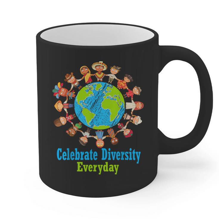 Celebrate Diversity Everyday Teachers & School Student Gift Graphic Print Coffee Mug