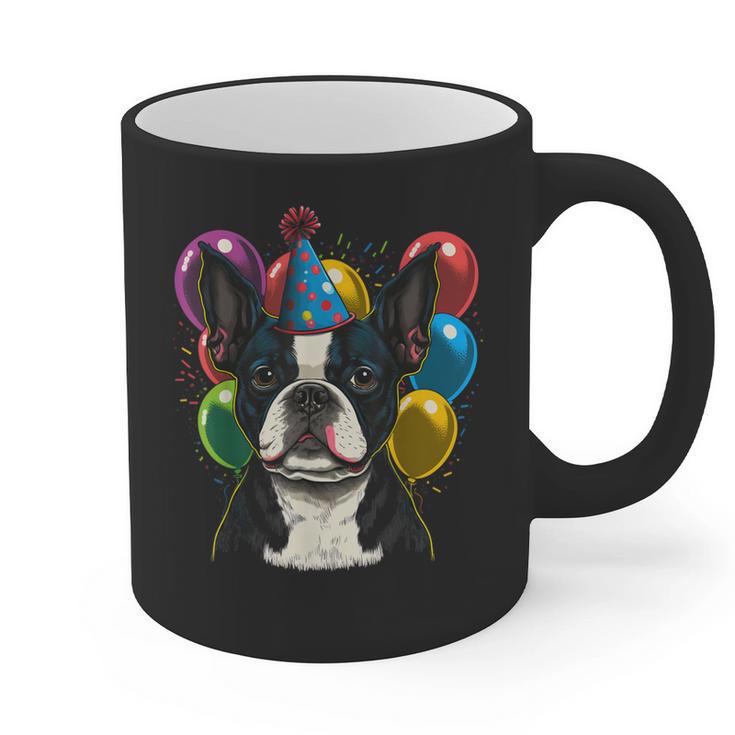 Celebration Event Birthday Party Boston Terrier Graphic Print Coffee Mug, trending gift
