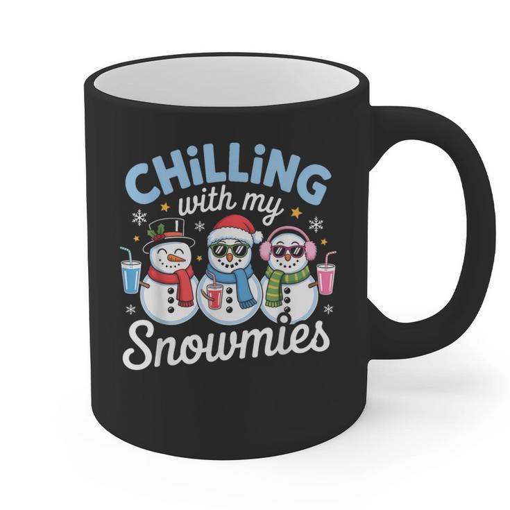 Chillin With My Snowmie Women Christmas Snowman Teacher Snow Graphic Print Coffee Mug