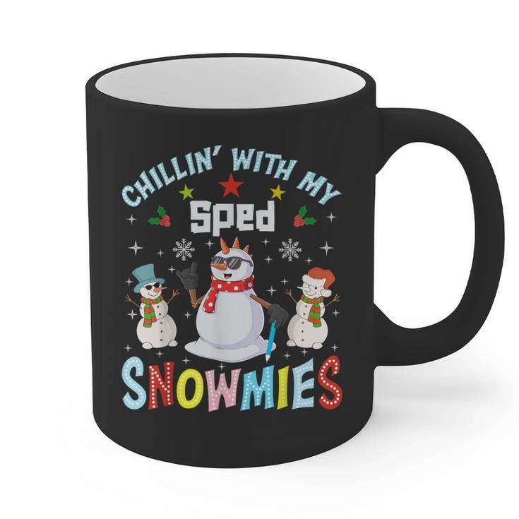 Chillin With My Sped Snowmies Teacher Student Christmas Graphic Print Coffee Mug