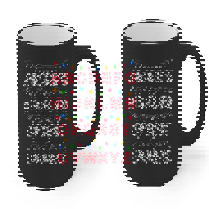 Christmas Alphabet Candy Cane Teachers Students Candy Cane For Men Women Kids Graphic Print Coffee Mug