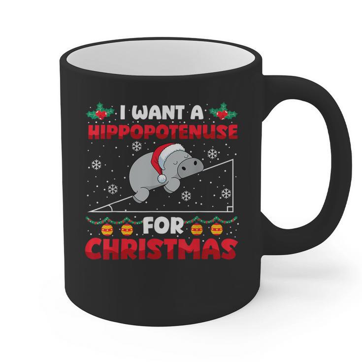 Christmas Math Teacher Hippopotenuse Math Lovers Xmas Graphic Print Coffee Mug