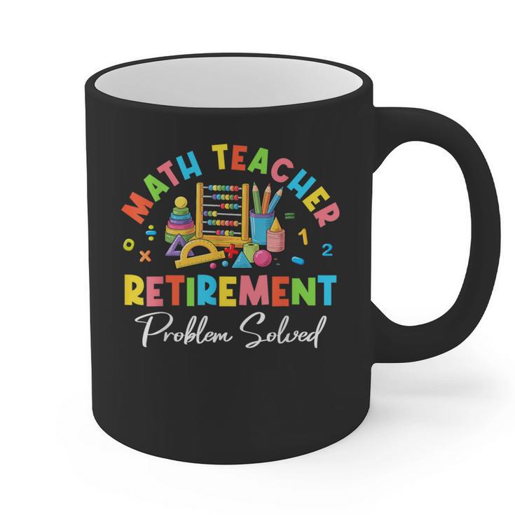 Colorful Math Teacher Retirement Solve The Problem Retired Graphic Print Coffee Mug