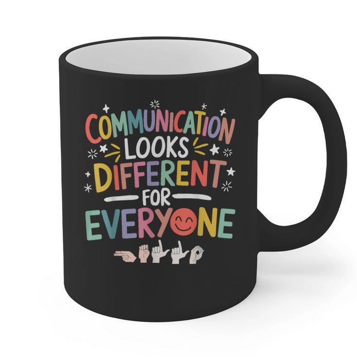 Communication ASL Teacher Deaf People ASL Interpreter Graphic Print Coffee Mug