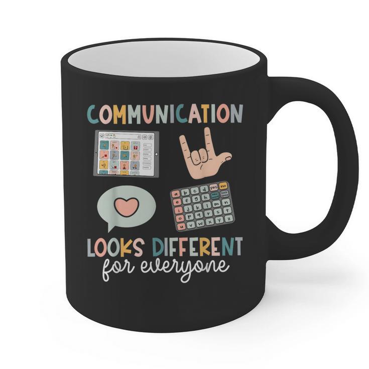 Communication Looks Different For Everyone SPED Teacher ASD Graphic Print Coffee Mug