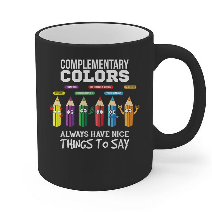 Complementary Colors Pun Artist Art Teacher T-Shirt Graphic Print Coffee Mug