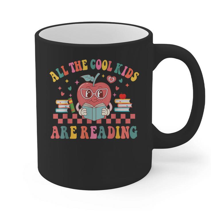 All The Cool Kids Are Reading Book Reading Teacher School Graphic Print Coffee Mug